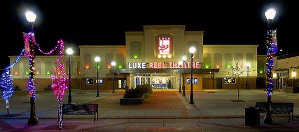 The Luxe Reel Theatre at Christmas time.