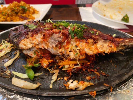 Red snapper sizzling fish