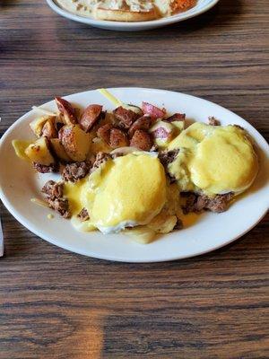 Steak-n-cheese Benedict