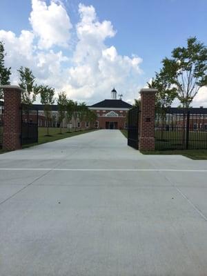 Front drive and drop-off for New Albany Elementary School. Very pretty building.