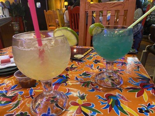 Classic Margarita and blue island margarita