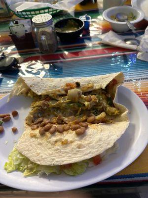 A la Mexicana burrito (10"), awesome! I added the salsa to my taste and super attentive staff was the topping.