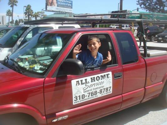 My truck with little Roman.