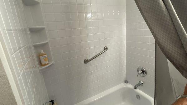 Removed old tub/shower combo and installed perfect white combo.