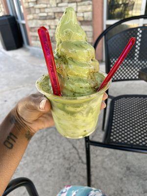 Green matcha ice cream