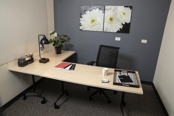 Private Office Space Available by the hour, half day or full day.