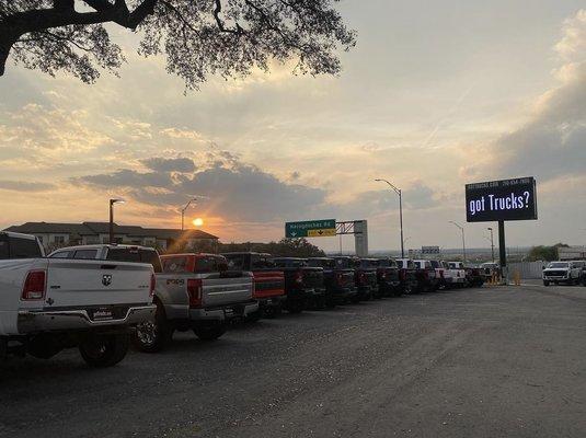 sunset from our sales lot