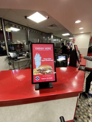 Kiosk to order food for take out or dine in. No more servers...