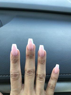 Uneven filing and crooked nails