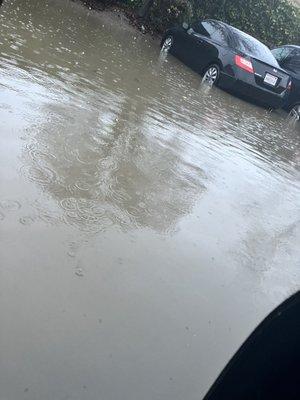 My car stuck in a paddle of water