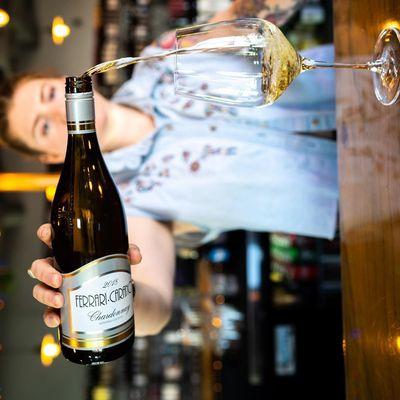 Hayley pouring some Monday Chardonnay!