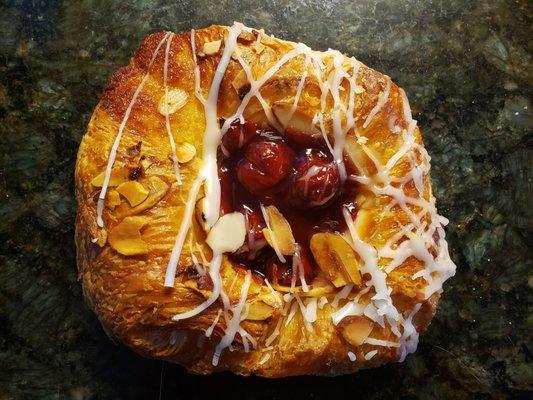 Cherry and almond danish