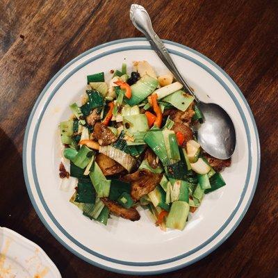 sliced braised pork with assorted vegetables