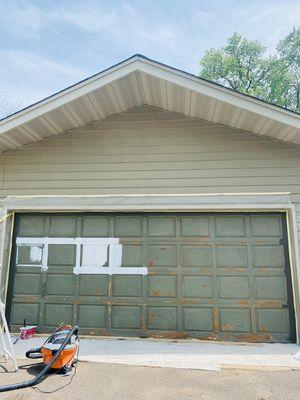 Garage Door Painting - Before