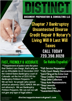 BANKRUPTCY, DIVORCE & CREDIT REPAIR