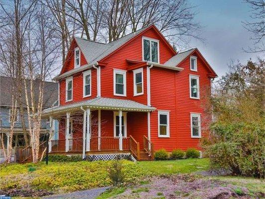 Exterior painted Yardley, PA farmhouse