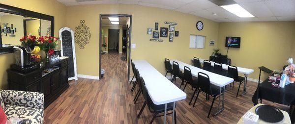 Reception area and classroom