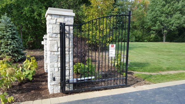 One of our beautiful custom fabricated ornamental iron gates for a client in Barrnington.