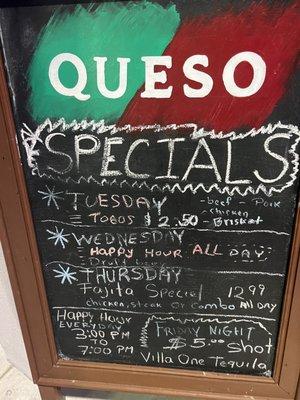 Daily specials 2/22/23