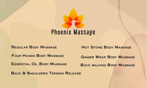 Massage types we provide!!