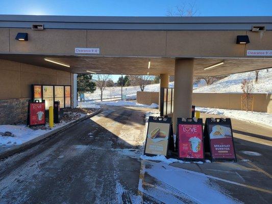 Used to be a bank with car drive through.  Now you can order coffee from your car.