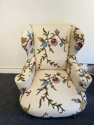 Open arm chair upholstery