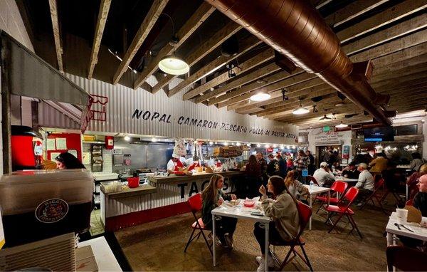 Inside the of the restaurant