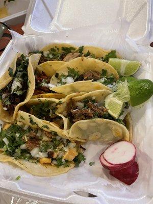 Various tacos