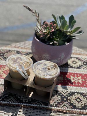 Iced latte and iced mocha latte.