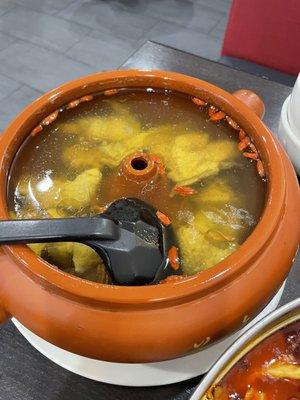 106. Yunna Style Steamed Chicken in Clay Pot Soup - nice hearty flavor !