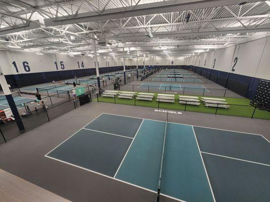 18 indoor courts.