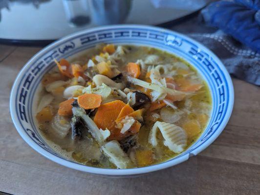 Pasta E Fagioli with parm broth, 2nd portion reheated