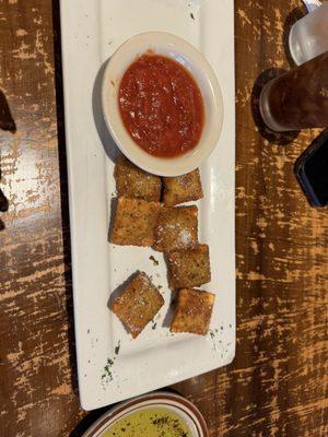 Fried beef ravioli