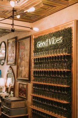 Good vibes only with the champagne wall