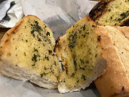 Toasted garlic bread. Best we've had a restaurant so far