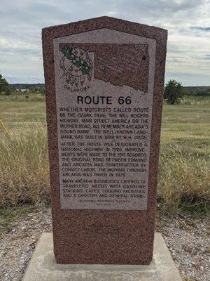 Route 66 Historical Marker