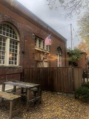 Entrance and outdoor seating