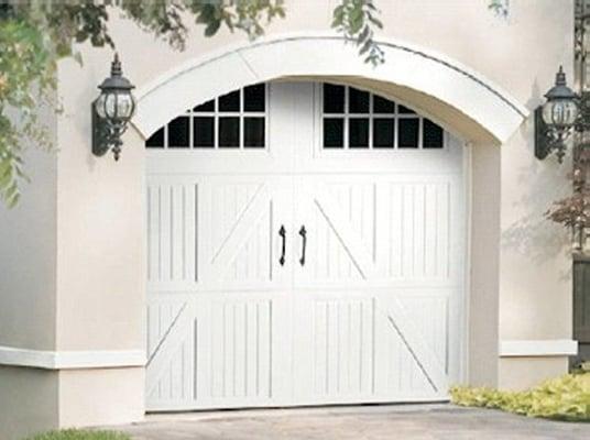 White Washed Wood Garage Door