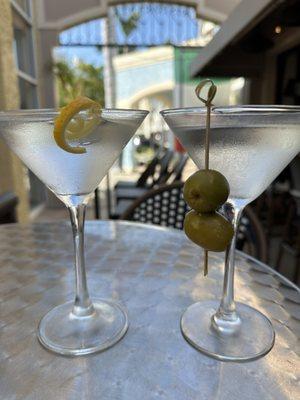 Vodka and gin martinis