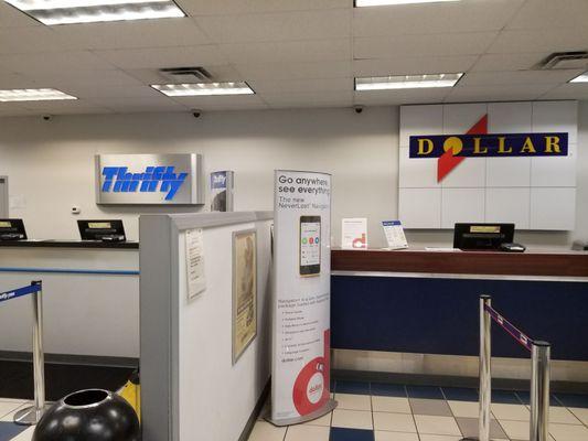 Thrifty and Dollar rentals in same office