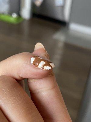 Nail polish chipped within a day