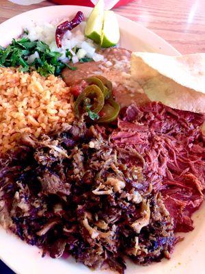 Carnitas and Barbacoa Platter