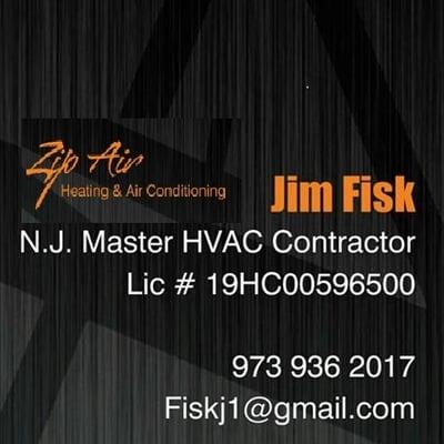 Zip Air, LLC - Service, Repair & Installations 
 Licensed, Bonded & Insured HVAC Contractor
 T: (973) 936-2017  e-mail: zipairNJ@gmail.com