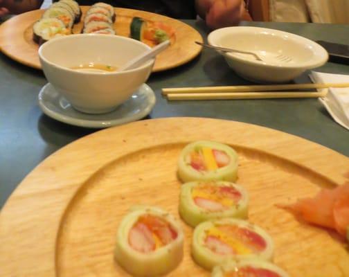 we were so hungry that we ate the food but everything was below average. The grocery store we went to later on had better sushi, cheaper.