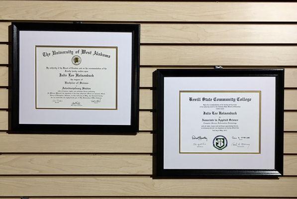 Diploma framing