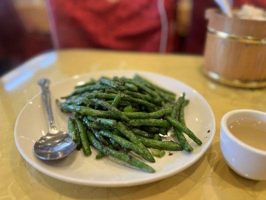 String beans. So fresh and salty yum