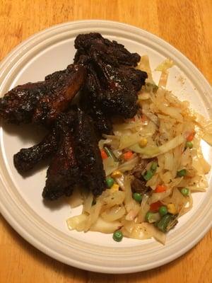 Jerk chicken & cabbage