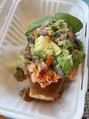 The compo, fresh avocado salad and cotton lettuce