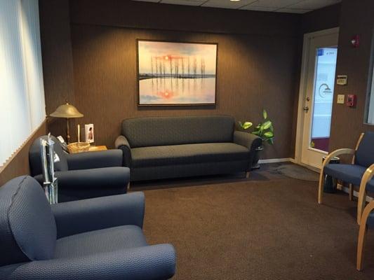 Waiting lounge at The Center for Cosmetic Dentistry Smithtown NY