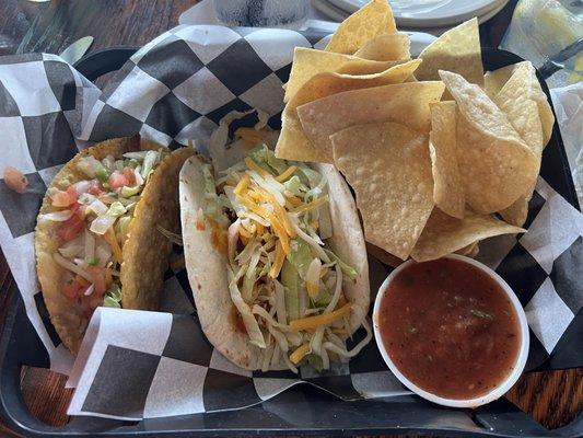 Crunchy chicken taco and soft Buffalo chicken taco (a la cart)